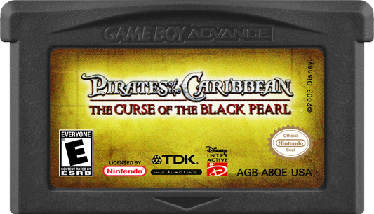 Pirates of the Caribbean Curse Of The Black Pearl Game Boy Advance GBA action platformer sword fighting cartridge art 
