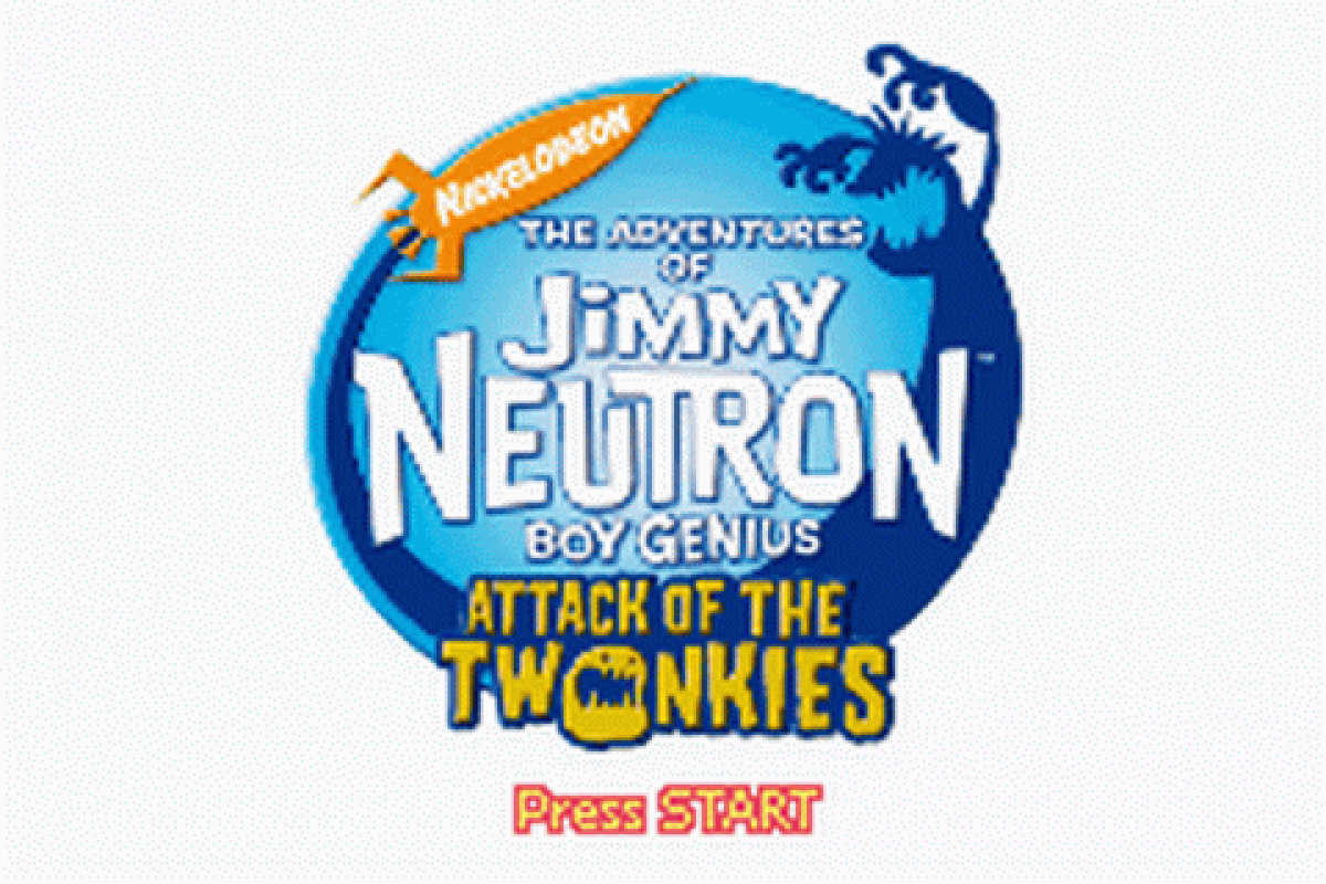 Game Boy Advance Jimmy Neutron Attack of the Twonkies adventure game start menu