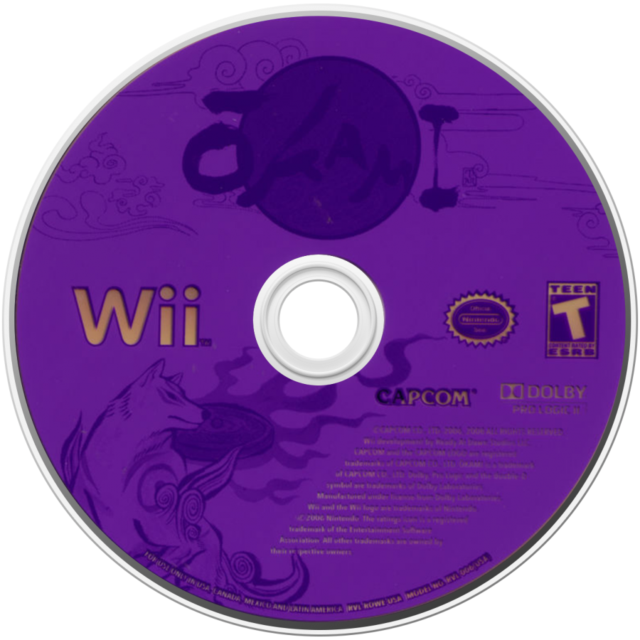 Okami – Nintendo Wii (Wii) action-adventure fantasy role-playing video game disc