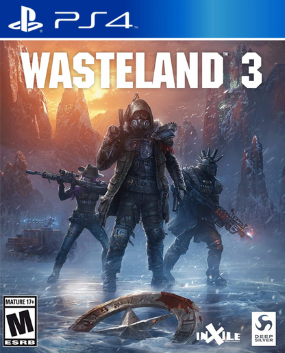 Wasteland 3 – PlayStation 4 (PS4) video game cover image, tactical role-playing game.