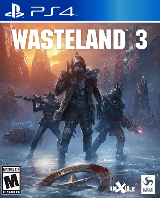 Wasteland 3 – PlayStation 4 (PS4) video game cover image, tactical role-playing game.