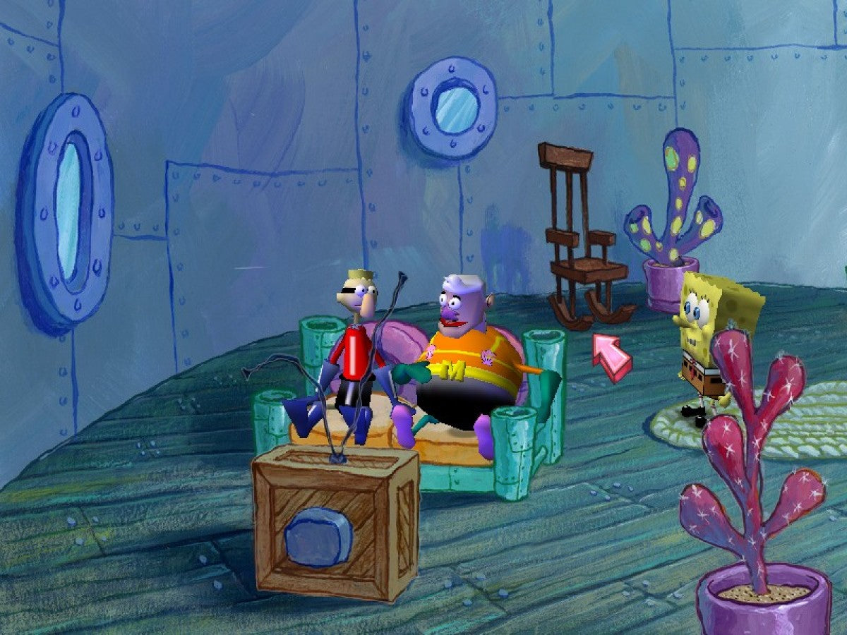 SpongeBob SquarePants Lights Camera Pants GameCube game featuring party-style minigame gameplay with classic SpongeBob characters gameplay screenshot