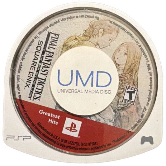 Final Fantasy Tactics: The War of the Lions [Greatest Hits] disc for PlayStation Portable (PSP) tactical RPG video game