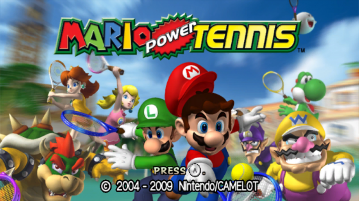 New Play Control: Mario Power Tennis – Nintendo Wii (Wii) arcade tennis sports multiplayer video game title screen