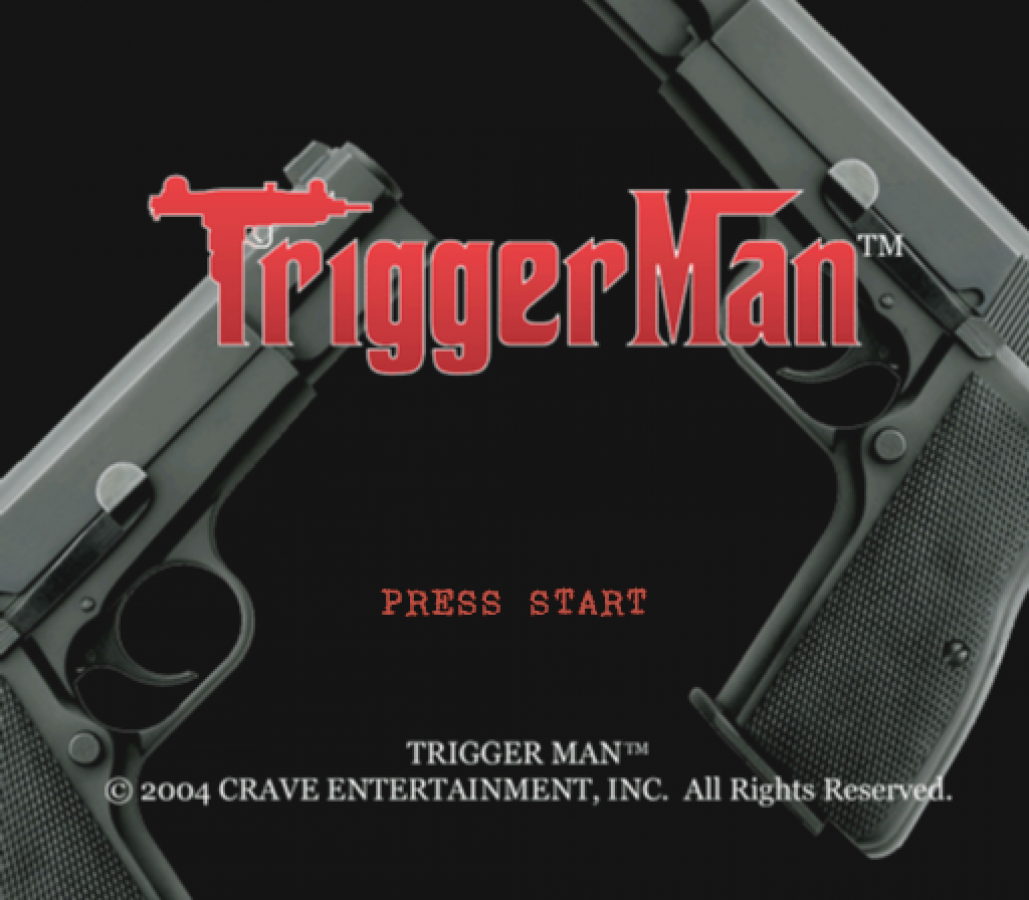 Trigger Man – PlayStation 2 (PS2) video game title screen, third-person shooter.