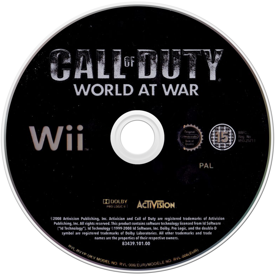 Call of Duty: World at War disc cover art for Nintendo Wii (Wii) video game