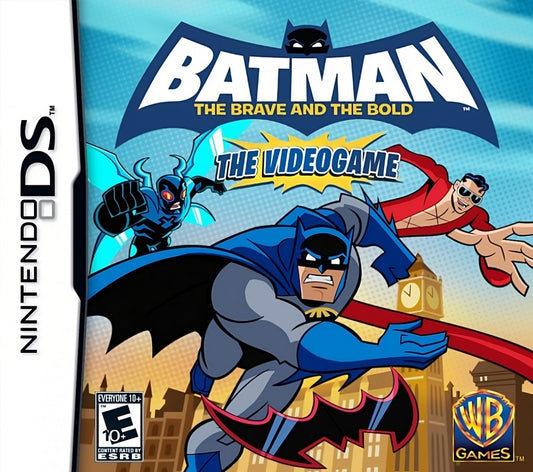 Batman The Brave and the Bold Nintendo DS DS for action platforming video game fans featuring Batman and DC Comics superheroes side scrolling combat Gotham City environments villain battles gadget abilities puzzle solving cooperative style gameplay and colorful comic book inspired adventure collectible gaming appeal front cover art