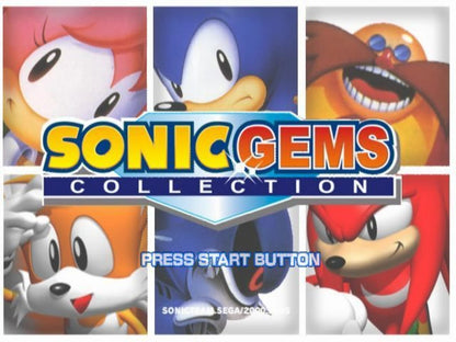 Sonic Gems Collection [Player's Choice] start screen for Nintendo GameCube (GC) classic Sonic compilation video game