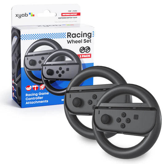 2 Pack Steering Wheel accessory for Nintendo Switch racing games compatible with Joy-Con controllers handheld racing wheel grips motion controls