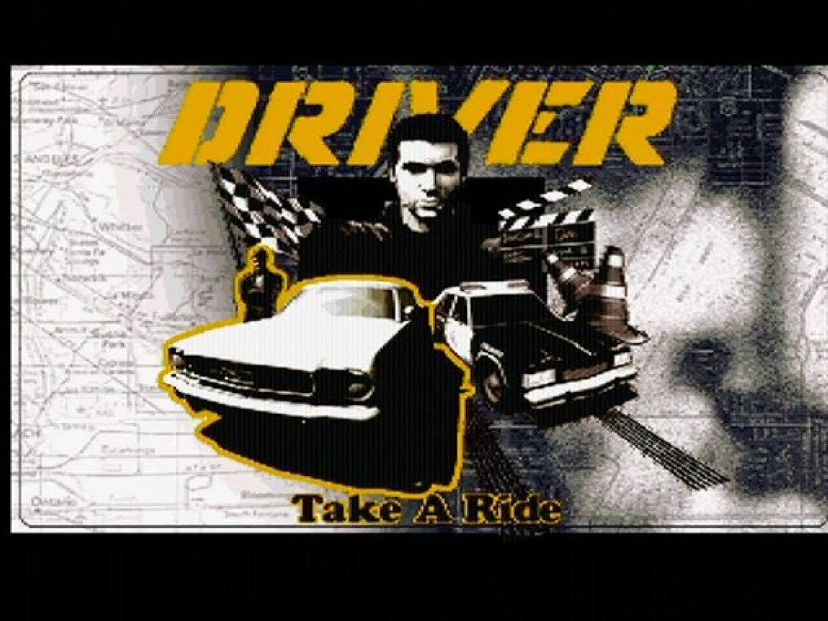Driver: You are the Wheelman title screen for PlayStation 1 (PS1) racing video game.