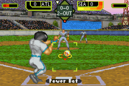 Crushed Baseball for Game Boy Advance with arcade-style baseball action theme gameplay