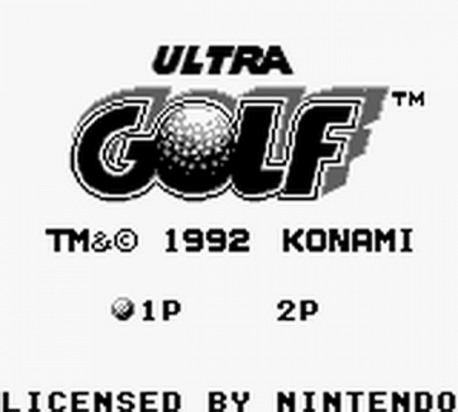 Ultra Golf title screen for Game Boy (GB) video game 