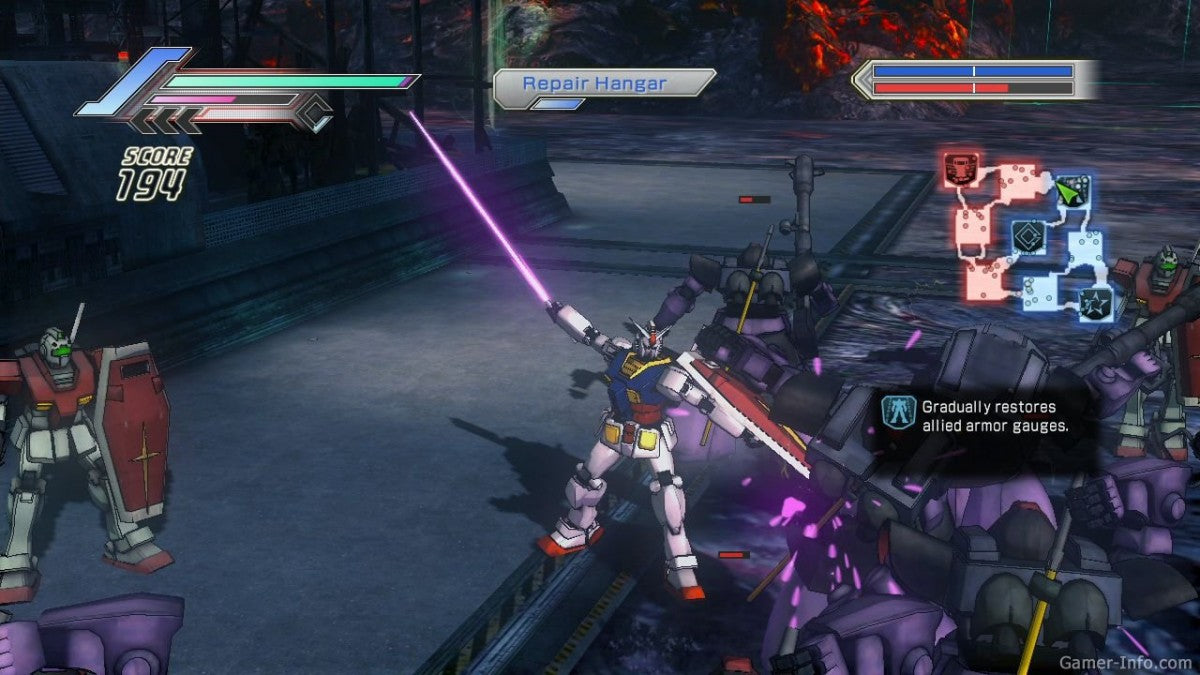Dynasty Warriors Gundam 3 PlayStation 3 PS3 video game, action hack-and-slash, large-scale mecha battles, Gundam franchise console title gameplay screenshot
