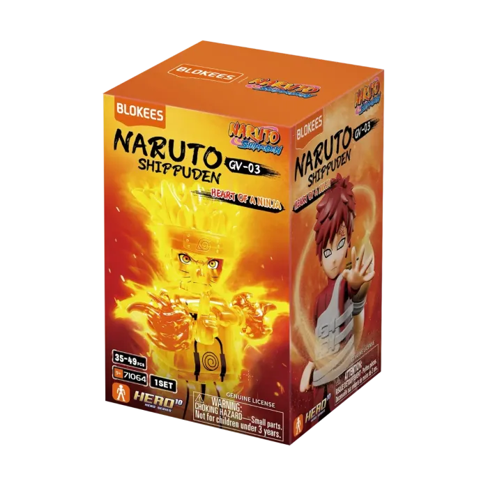Blokees Naruto Shippuden Galaxy Version 03 Heart of a Ninja blind box collectible series inspired design featuring buildable anime ninja character figures aesthetic mystery box assortment iconic Shippuden themed designs emotional character moments detailed stylized mini models dynamic action poses and collectible display presentation