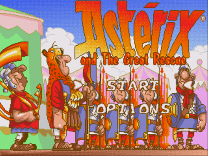 Asterix and the Great Rescue Sega Genesis retro video game platformer title screen (1993)