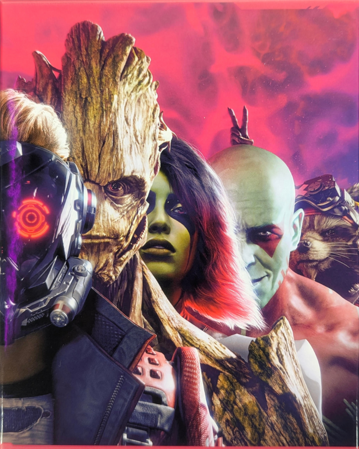 Marvel’s Guardians of the Galaxy Cosmic Deluxe Edition Xbox Series X video game, action adventure, superhero team gameplay, story-driven Marvel title steelbook front cover