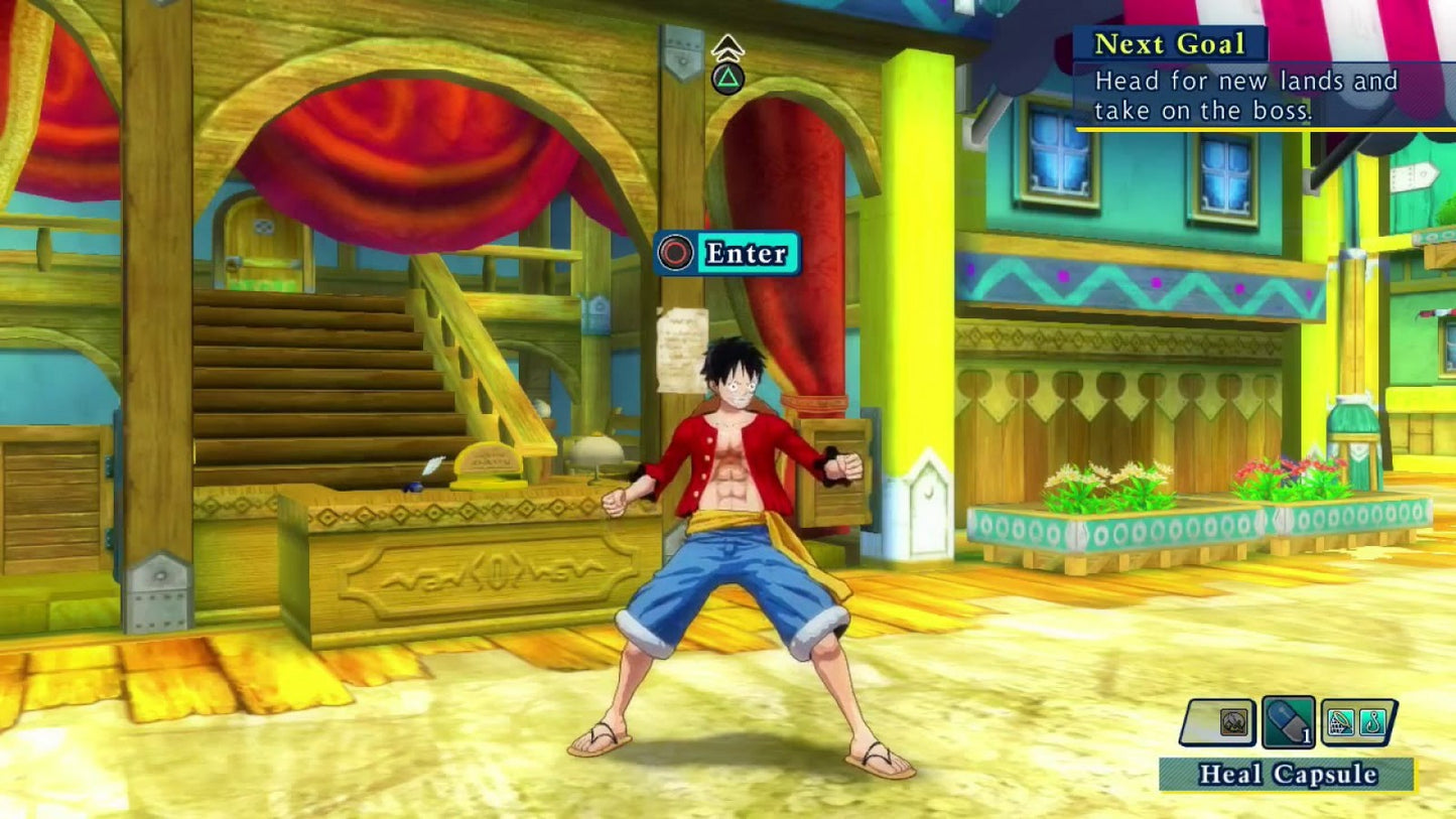 One Piece Unlimited World Red Day One edition disc for the PlayStation 3 featuring action adventure gameplay with open areas boss battles character abilities and a story driven journey starring Luffy and the Straw Hat Pirates in a vibrant anime world gameplay