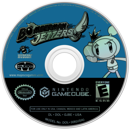 Bomberman Jetters GameCube Nintendo GameCube action puzzle game Bomberman franchise maze bombing gameplay multiplayer party battles anime based story modes Hudson Soft explosive strategy gameplay retro gaming GameCube software video game title disc