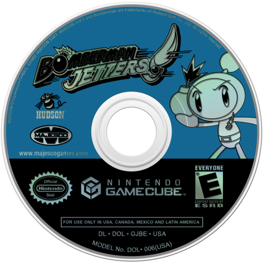 Bomberman Jetters GameCube Nintendo GameCube action puzzle game Bomberman franchise maze bombing gameplay multiplayer party battles anime based story modes Hudson Soft explosive strategy gameplay retro gaming GameCube software video game title disc