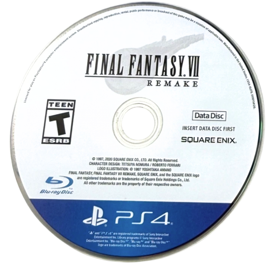 Final Fantasy VII Remake – PlayStation 4 (PS4) video game data disc, JRPG by Square Enix