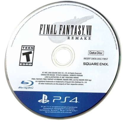 Final Fantasy VII Remake – PlayStation 4 (PS4) video game data disc, JRPG by Square Enix