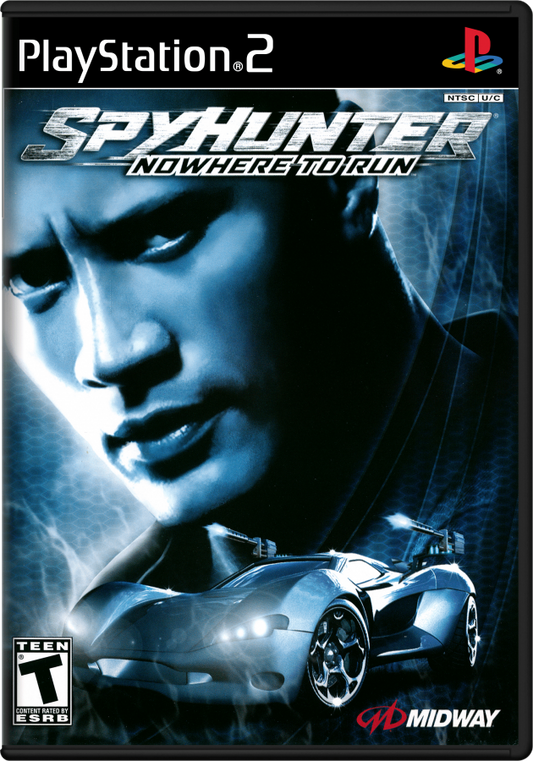 Spy Hunter Nowhere to Run PlayStation 2 PS2 for action driving video game fans featuring high speed vehicular combat spy missions explosive weapons intense car chases third person action cinematic gameplay stealth operations and arcade style excitement collectible gaming appeal cover art