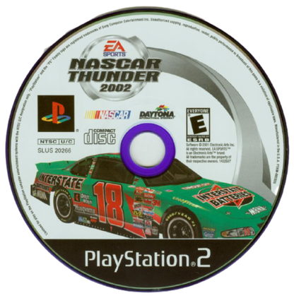 NASCAR Thunder 2002 – PlayStation 2 (PS2) stock car racing sports video game disc