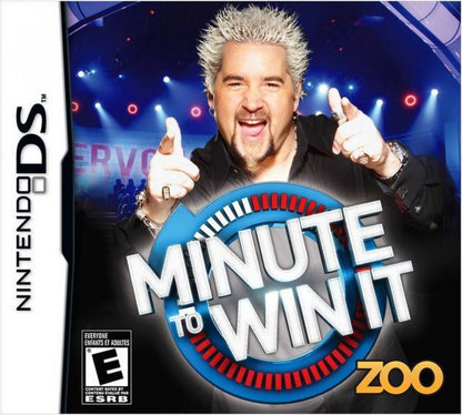 Minute to Win It cover art for Nintendo DS (DS) party mini-game collection video game