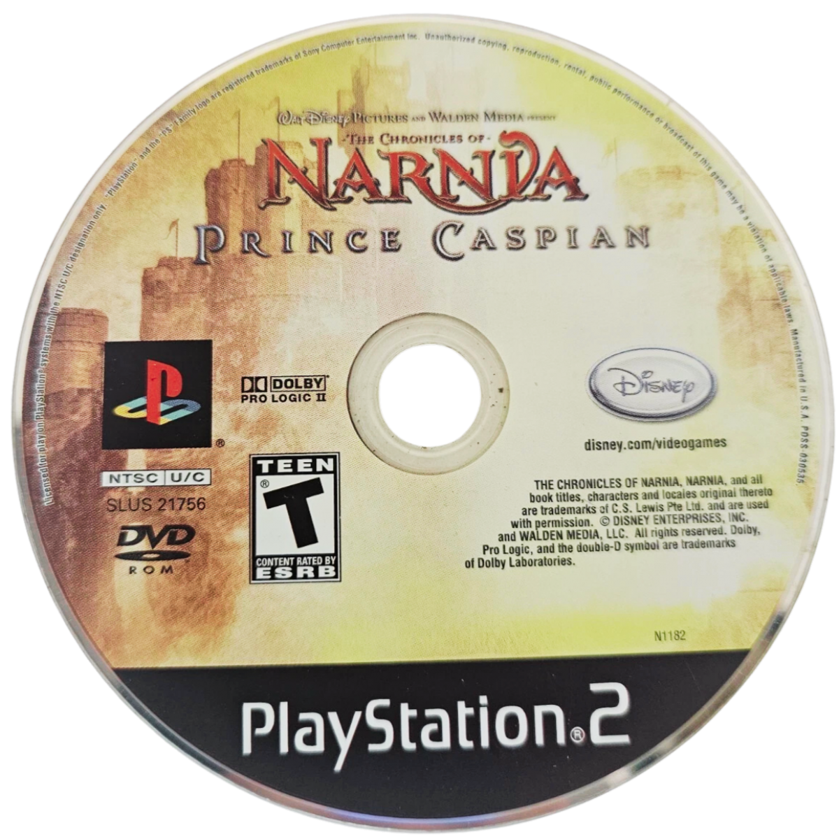 Chronicles of Narnia Prince Caspian PS2 PlayStation 2 action adventure game retro video game disc