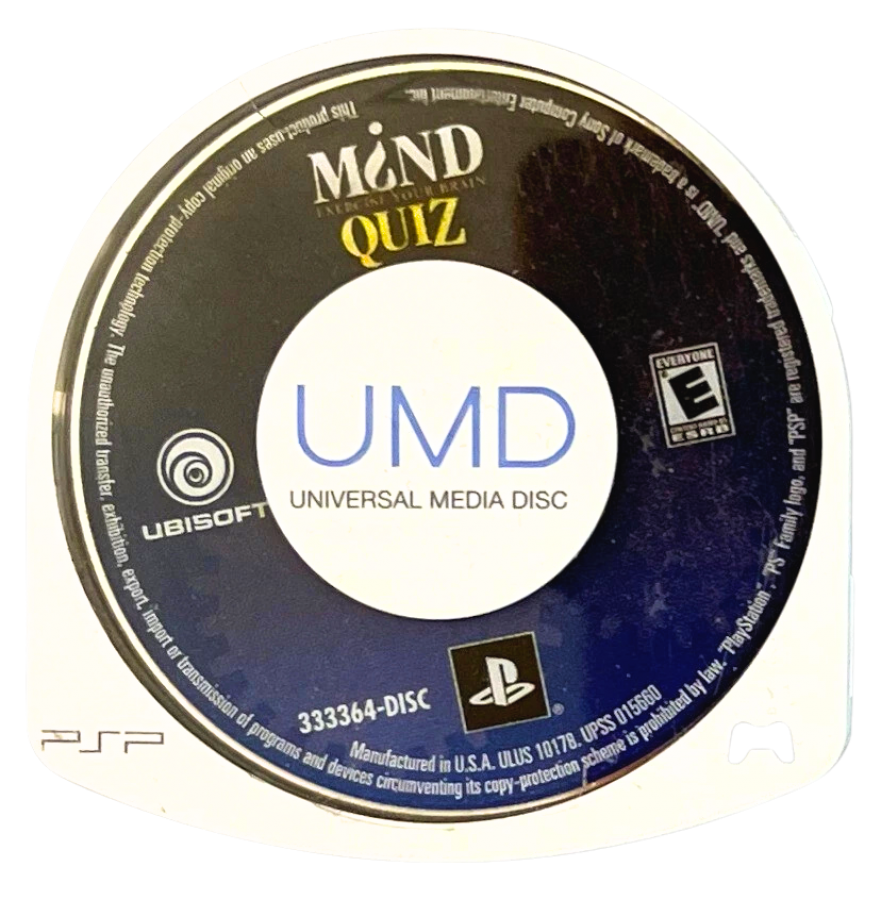Mind Quiz disc for PlayStation Portable (PSP) puzzle video game
