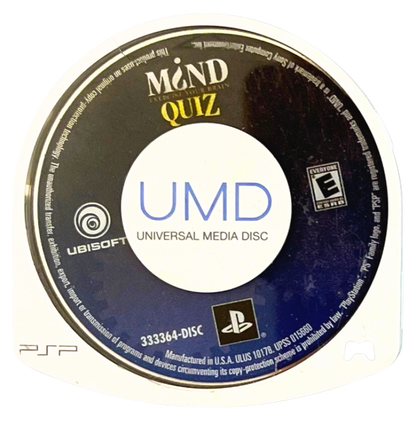 Mind Quiz disc for PlayStation Portable (PSP) puzzle video game
