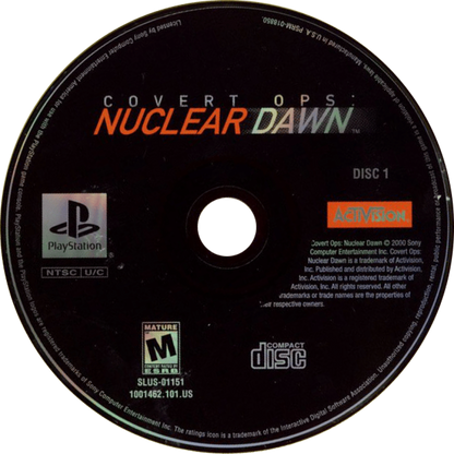 Covert Ops: Nuclear Dawn retro tactical action shooter game for PlayStation 1 (PS1) disc 1