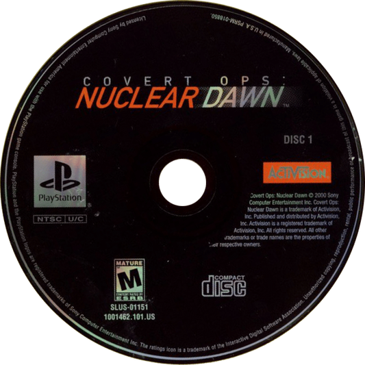 Covert Ops: Nuclear Dawn retro tactical action shooter game for PlayStation 1 (PS1) disc 1