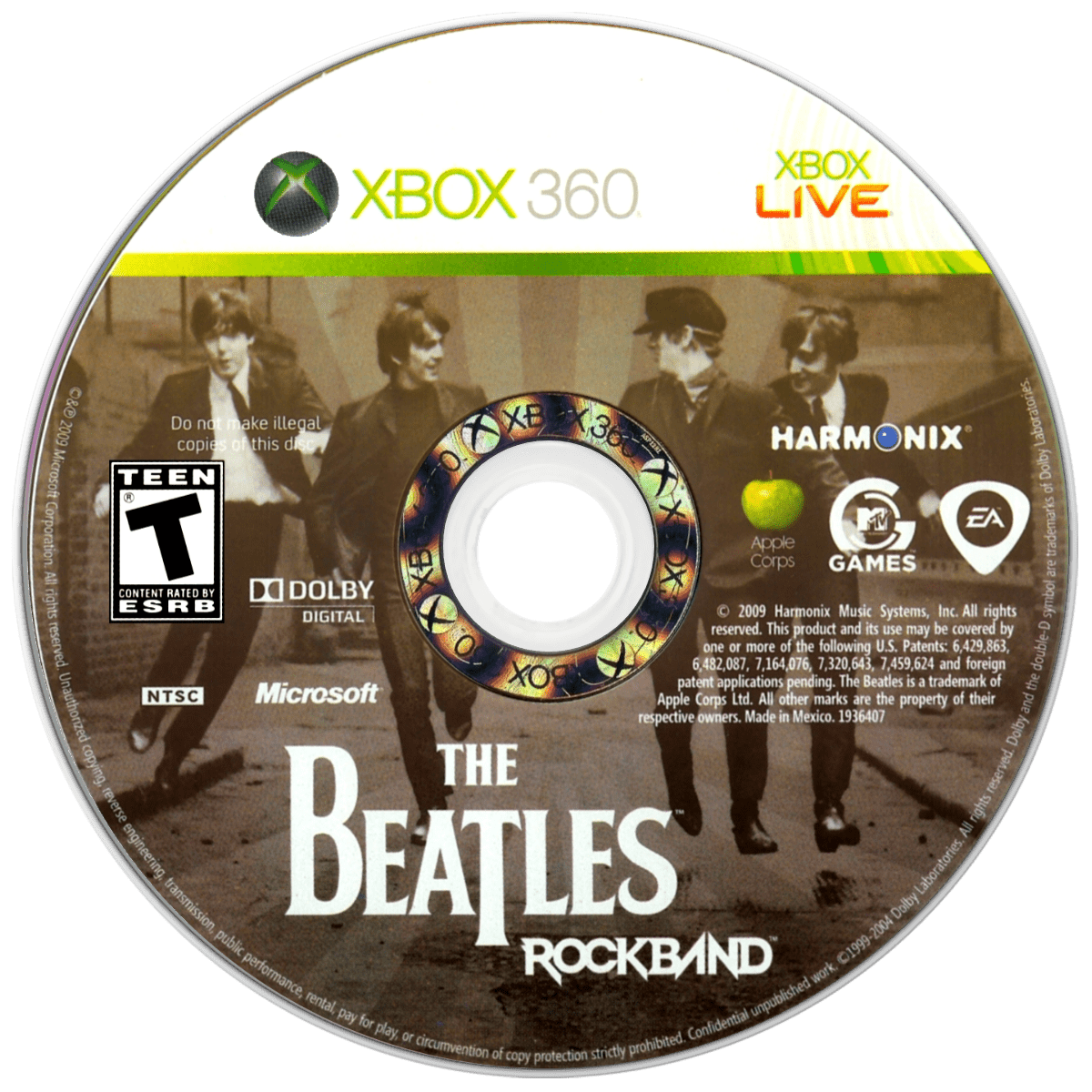 The Beatles: Rock Band disc for Xbox 360 (X360) music rhythm video game