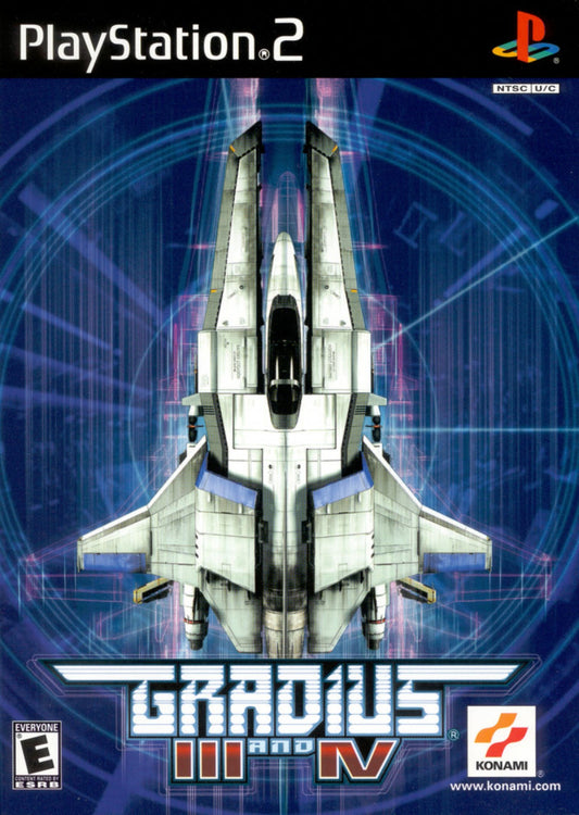 Gradius III and IV PlayStation 2 PS2 retro video game shoot em up cover art (2000)