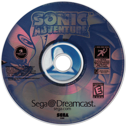 Sonic Adventure Sega Dreamcast retro video game platformer disc