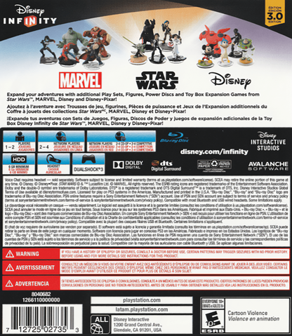 Disney Infinity 3.0 back cover art for PlayStation 3 (PS3) video game