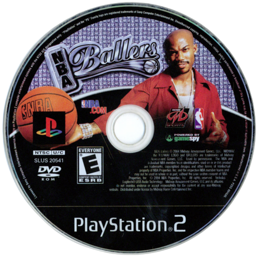 NBA Ballers PlayStation 2 PS2 for retro video game enthusiasts featuring arcade style basketball gameplay one on one streetball action authentic NBA players flashy trick moves competitive multiplayer challenges and collectible gaming appeal disc