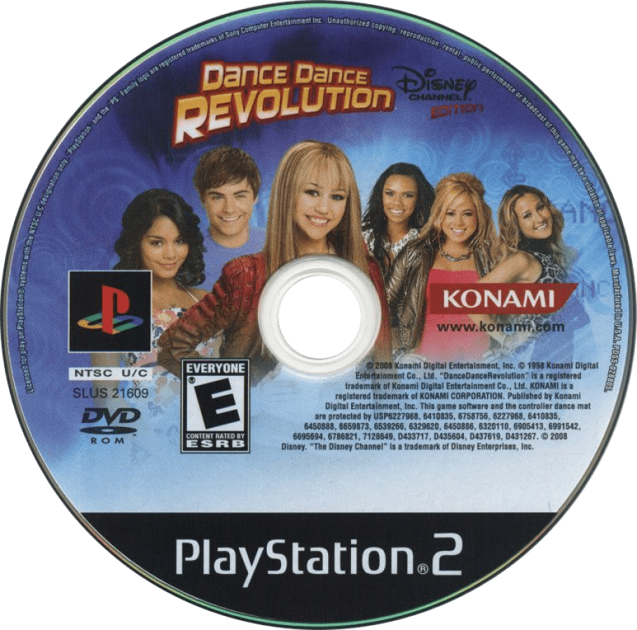 Dance Dance Revolution Disney Channel Edition for PlayStation 2 with kid-friendly dance gameplay featuring popular Disney songs disc