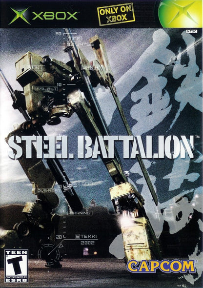 Steel Battalion for the original Xbox featuring immersive mech combat gameplay designed for the giant controller setup cover art