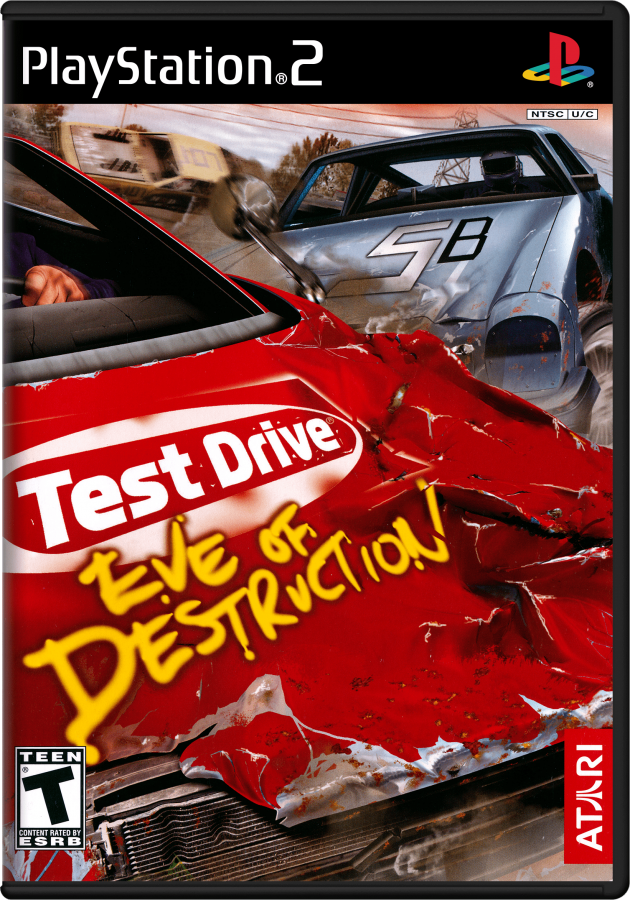 Test Drive: Eve of Destruction – PlayStation 2 (PS2) video game cover image, demolition derby racing.