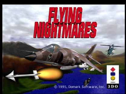 Flying Nightmares title screen for Panasonic 3DO (3DO) combat flight simulator video game