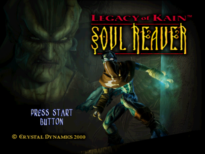 Legacy of Kain Soul Reaver Sega Dreamcast DC for retro video game enthusiasts featuring dark fantasy action adventure gameplay vampire themed storytelling exploration puzzle solving supernatural abilities combat mechanics gothic atmosphere classic Dreamcast collectible gaming appeal title screen