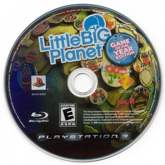 LittleBigPlanet Game of the Year Edition for PlayStation 3 with creative platforming and customizable level design theme disc