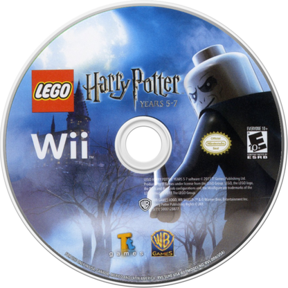 LEGO Harry Potter Years 5 to 7 Nintendo Wii game featuring action adventure gameplay based on the final Harry Potter films with spell casting puzzle solving cooperative multiplayer character unlocks and LEGO style humor across Hogwarts and beyond disc