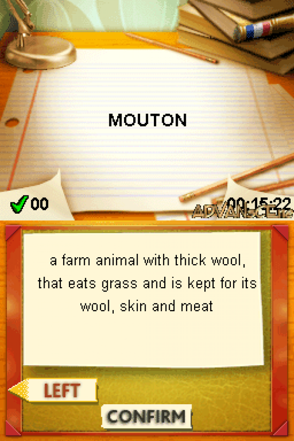 My French Coach gameplay for Nintendo DS (DS) language learning educational video game