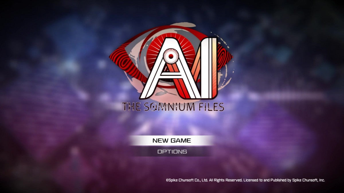 AI: The Somnium Files title page for Nintendo Switch (NS) video game