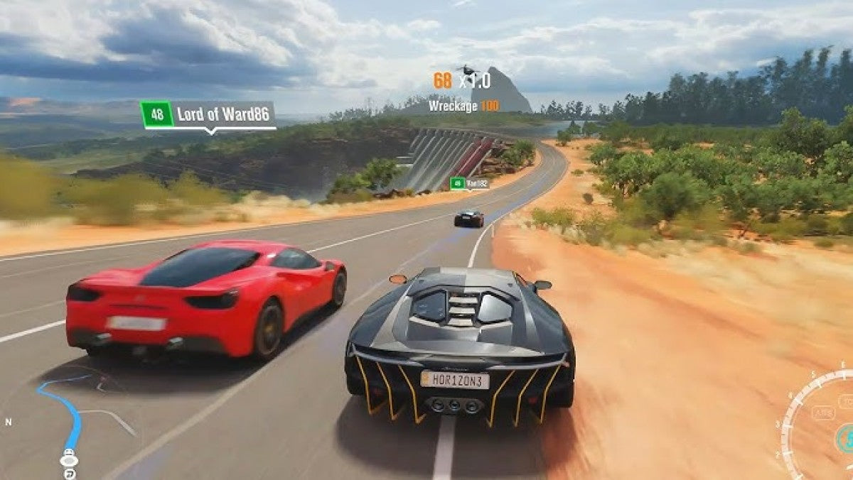 Forza Horizon 3 game for the Xbox One featuring open world racing gameplay set in Australia with a large selection of cars dynamic weather events customizable festivals and online multiplayer exploration and competition gameplay