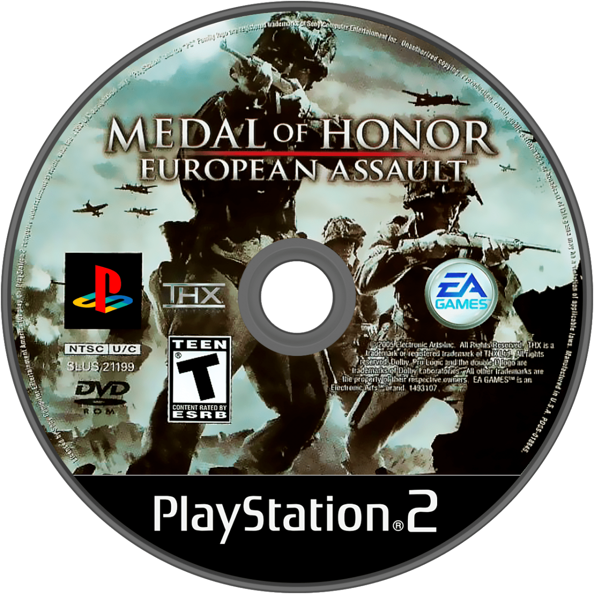 Medal of Honor European Assault PS2 Sony PlayStation 2 first person shooter WWII military combat historical war campaign European theater missions EA shooter gameplay squad based action multiplayer retro gaming PlayStation 2 software video game title disc