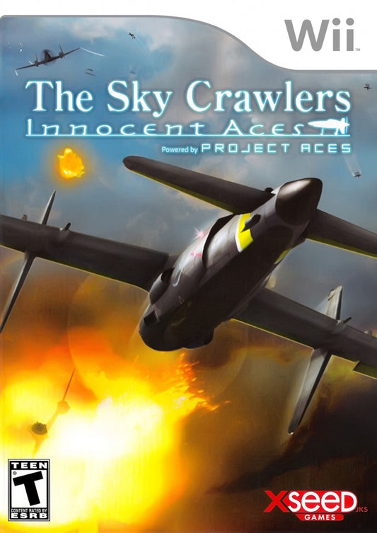 The Sky Crawlers Innocent Aces Nintendo Wii for flight combat video game fans featuring immersive aerial dogfights motion controls military aircraft missions cinematic storytelling arcade style flying intense air battles anime inspired world challenging campaign collectible gaming appeal front cover art